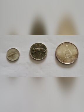 Vintage Canadian 10/25/50 Cent Coins -